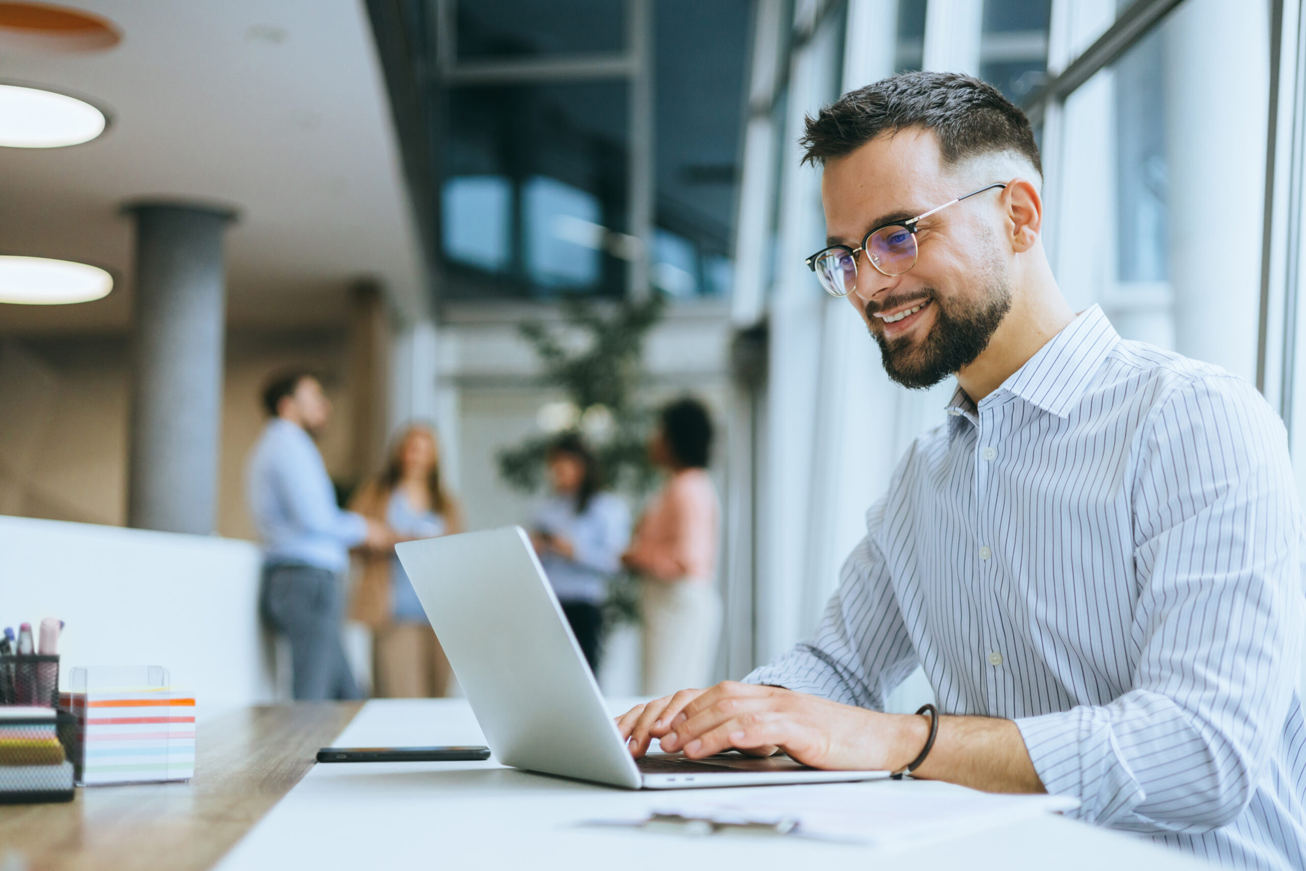 Man working on laptop