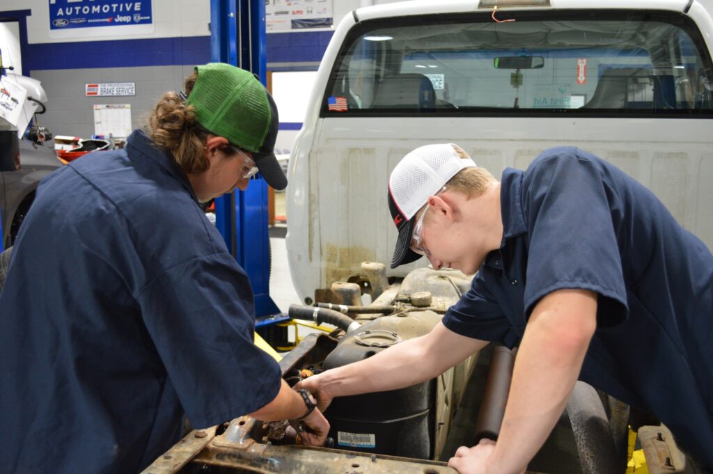 ATS Students Working on Car