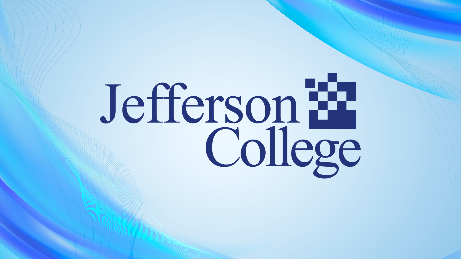 Visual reference of Jefferson College Blue PowerPoint Cover
