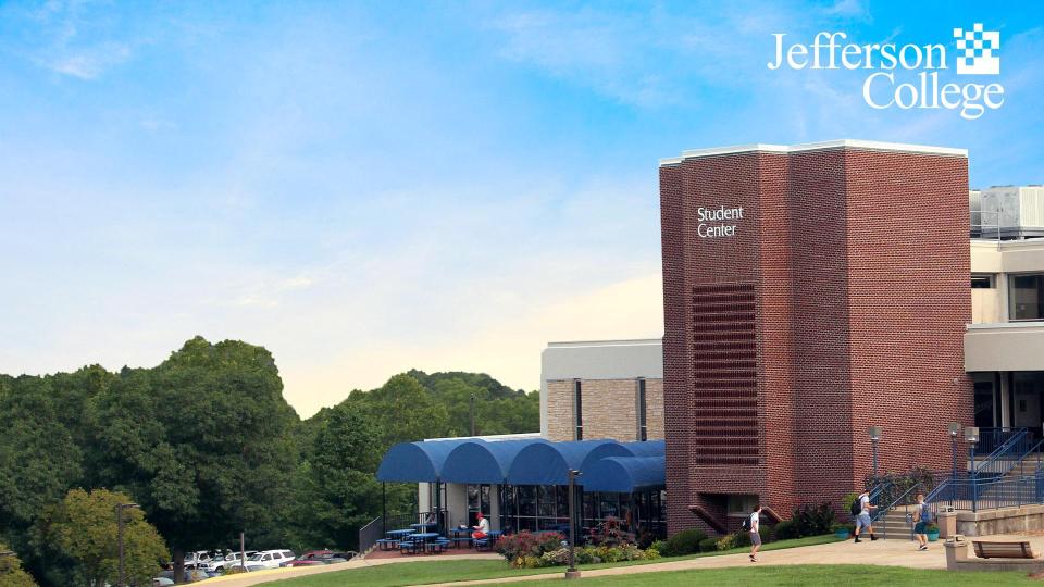 Jefferson College - Red and Blue PowerPoint Cover