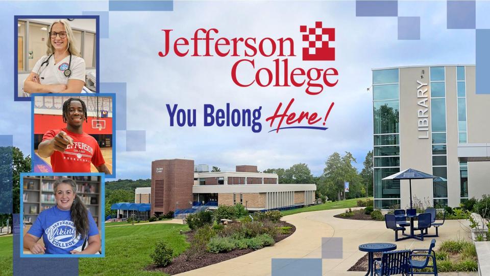 Visual reference of Jefferson College Campus PowerPoint Cover