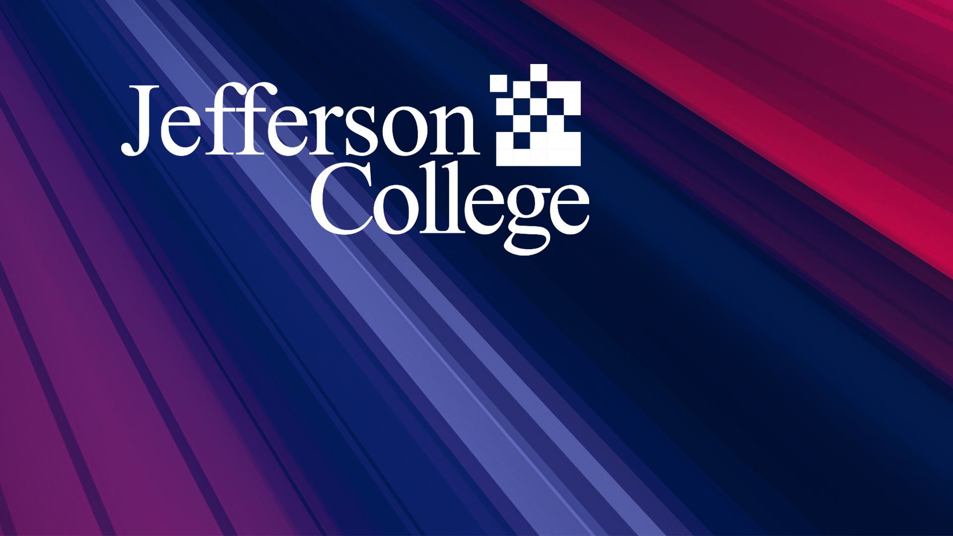 Visual reference of Jefferson College Red and Blue PowerPoint Cover